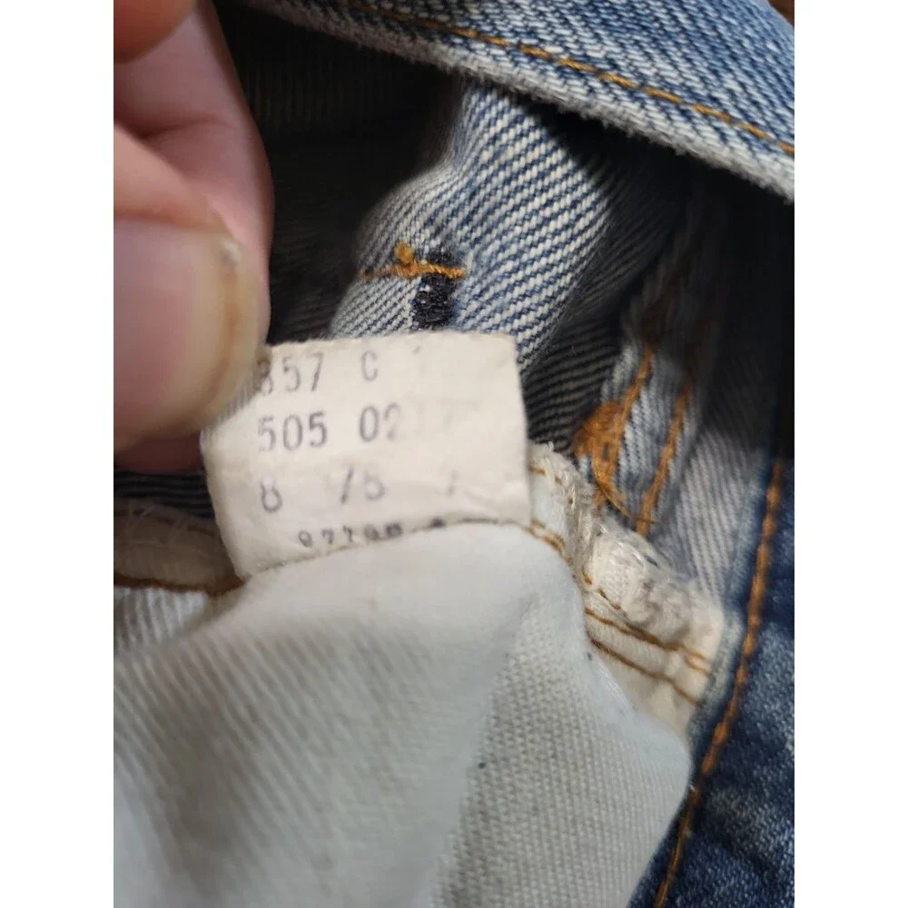 Vintage 1975 Levi's 505 Single Stitch Jeans Talon 42 Zip W29 L34 Factory 8...